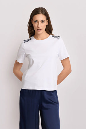 KOCCA CHIC BEJEWELLED SHORT SLEEVED T-SHIRT - T-SHIRT MARIACRISTINA