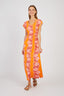 LONG PARASOL PRINT DRESS
