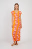 LONG PARASOL PRINT DRESS