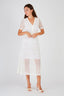XARENI OPENWORK KNIT MIDI DRESS