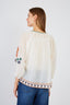BEDFORD 3/4 SLEEVE EMBROIDERED BLOUSE