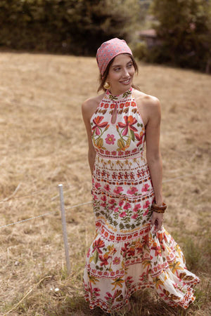 DERHY MELIKE PRINTED MAXI DRESS