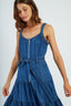 DERHY GILLY DENIM STRAPS DRESS