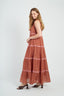 DERHY GRETA EMBROIDERED LONG DRESS