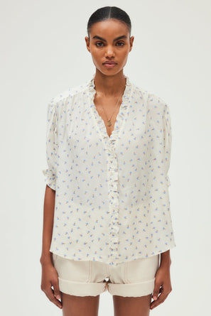 RUFFLED JACQUARD SHIRT - ULYSSIE