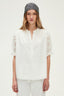 COTTON T-SHIRT WITH EMBROIDERED SLEEVES – GIANINA