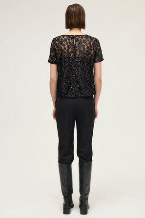 SEQUINED FLORAL TOP - ALVY