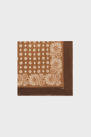 PRINTED WOOL AND SILK SQUARE SCARF - RENELLE