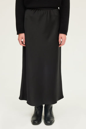 LONG FLOWING SATIN SKIRT - BETHANY