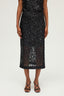 BLACK SEQUIN MIDI SKIRT