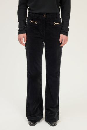 VELVET FLARED PANTS WITH HORSEBIT - CHRYS