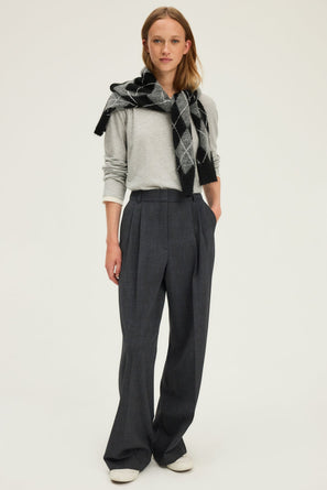 PRINCE OF WALES CHECK WIDE LEG TROUSERS - CORINTHA
