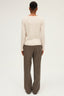 FINE RIBBED SWEATER WITH GOLD BUTTONS - EDORA