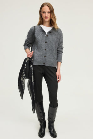 WOOL CABLE KNIT VEST - ELAN