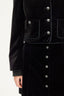 SHORT, COLLARLESS VELVET JACKET - NOA