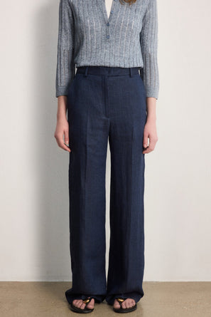 PABLO LINEN HERRINGBONE TROUSERS - BAYALEE