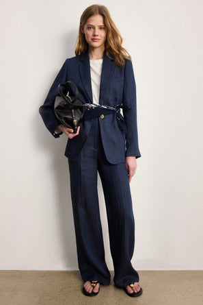 PABLO HERRINGBONE LINEN TAILORED JACKET - MAYSSA