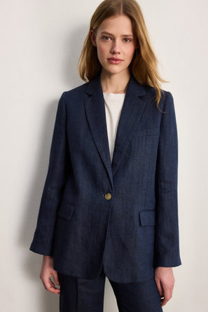 PABLO HERRINGBONE LINEN TAILORED JACKET - MAYSSA