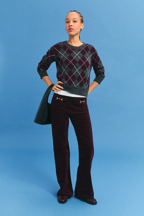 PABLO ISMA – VELVET BOOTCUT JEANS WITH HORSE-BIT DETAIL