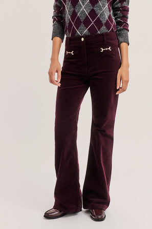 PABLO ISMA – VELVET BOOTCUT JEANS WITH HORSE-BIT DETAIL