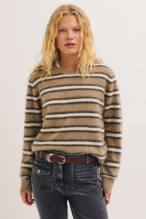 PABLO BRUSHED WOOL STRIPED SWEATER - RUNA