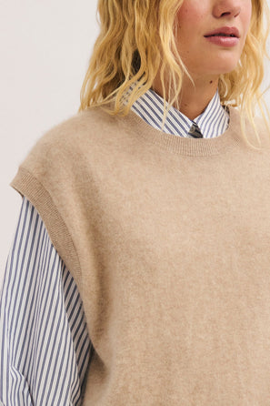 PABLO BRUSHED WOOL SLEEVELESS SWEATER – RUZA