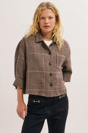 PABLO VIRGIN WOOL PLAID OVERSHIRT - JELSA