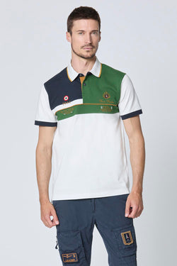 EMBROIDERED COLOR-BLOCK POLO SHIRT