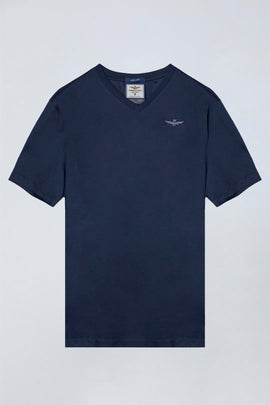 V-NECK T-SHIRT IN MERCERIZED COTTON