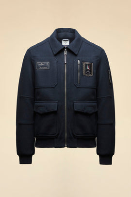 WOOL-BLEND KNIT PILOT JACKET