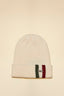 KNIT BEANIE WITH TRICOLOR DETAIL