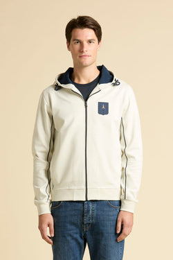 INTERLOCK HOODIE WITH CONTRAST PIPING