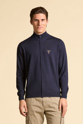 FULL-ZIP SWEATER IN MERINO WOOL