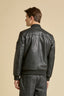 VINTAGE-EFFECT LEATHER BOMBER JACKET