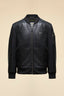 VINTAGE-EFFECT LEATHER BOMBER JACKET