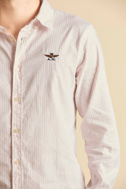 AERONAUTICA MILITARE STRIPED CHAMBRAY SHIRT