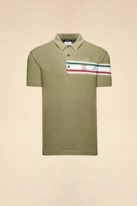 AERONAUTICA MILITARE POLO SHIRT WITH TRICOLOUR JACQUARD