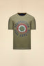AERONAUTICA MILITARE COTTON T-SHIRT WITH TRICOLOUR COCKADE