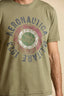 AERONAUTICA MILITARE COTTON T-SHIRT WITH TRICOLOUR COCKADE