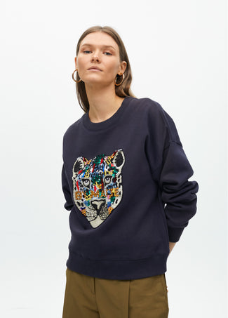 ANIMAL SWEATSHIRT WITH RHINESTONES