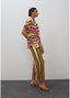 LOLA CASADEMUNT STRIPED BELTED BLOUSE