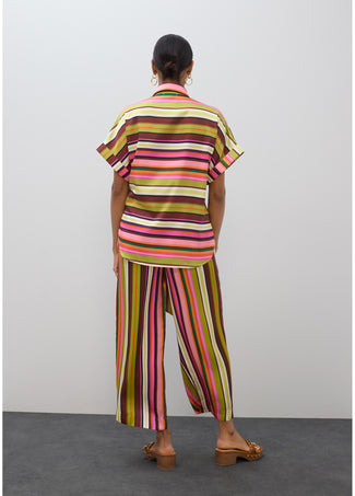 LOLA CASADEMUNT STRIPED BELTED BLOUSE