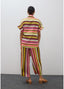 LOLA CASADEMUNT STRIPED BELTED BLOUSE