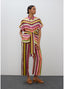 LOLA CASADEMUNT STRIPED BELTED BLOUSE