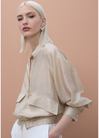 LOLA CASADEMUNT BOMBER JACKET WITH RAGLAN SLEEVES AND POCKETS