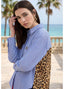 LOLA CASADEMUNT STRIPED AND ANIMAL PRINT POPLIN SHIRT