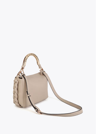 LOLA CASADEMUNT CROSSBODY BAG WITH CUT-OUT METAL HANDLE