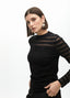 FINE KNIT SWEATER WITH TRANSPARENT STRIPES