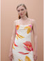LOLA CASADEMUNT FLORAL PRINT LONG SLIP DRESS