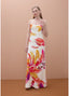 LOLA CASADEMUNT FLORAL PRINT LONG SLIP DRESS